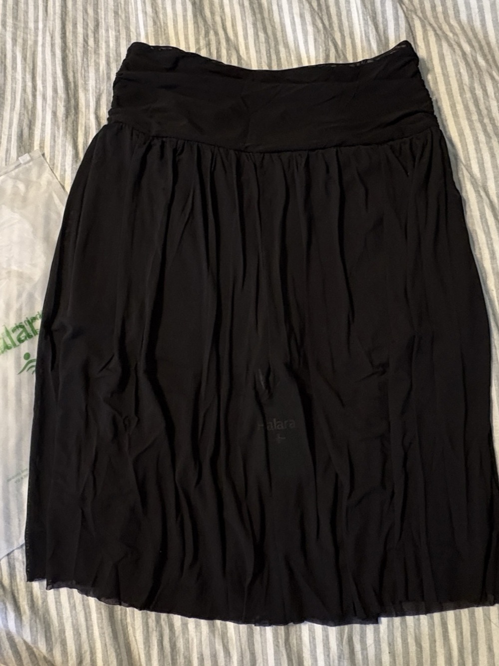 Halara High Waisted Contrast Mesh 2-in-1 Pocket Flowy Midi Flare